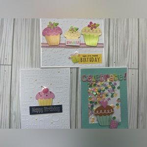 Set of 3 Cupcake Birthday Cards